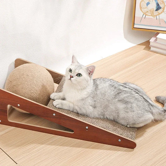 Rascador vertical para gatos con bola