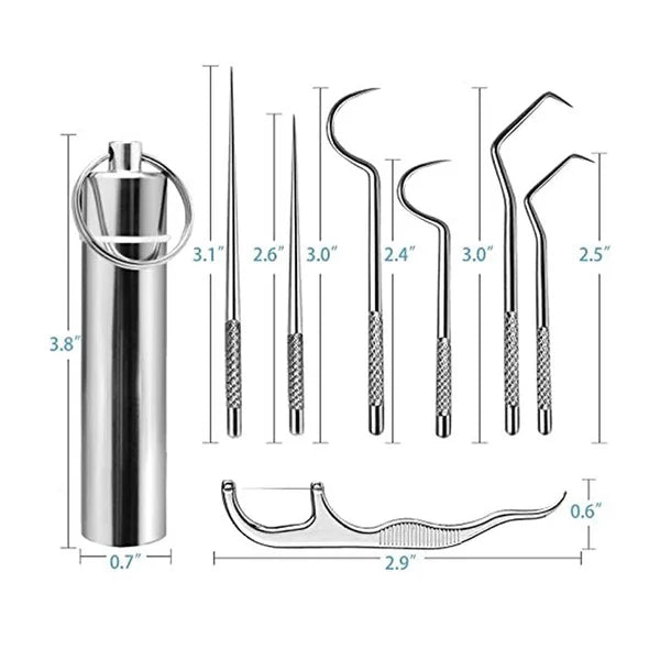 Set di stuzzicadenti in acciaio inox