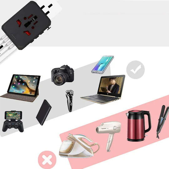 Universal travel power adapter all-in-one