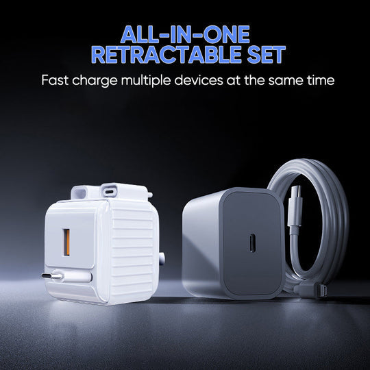 Blocco caricabatterie USB veloce PD da 20 W con cavo Type-C retrattile - Luckintoys