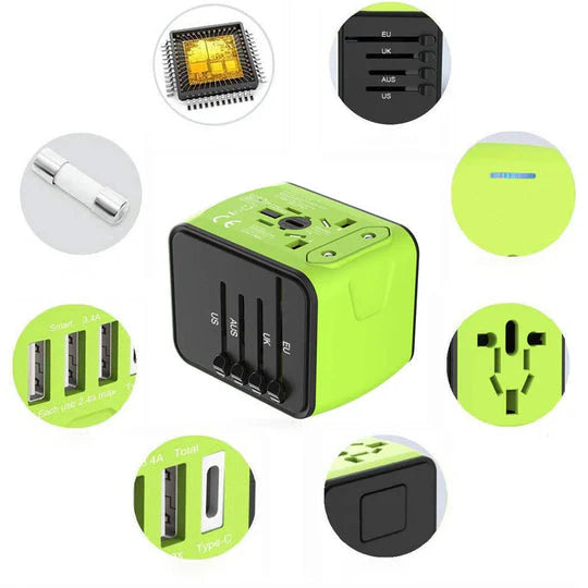 Universal travel power adapter all-in-one