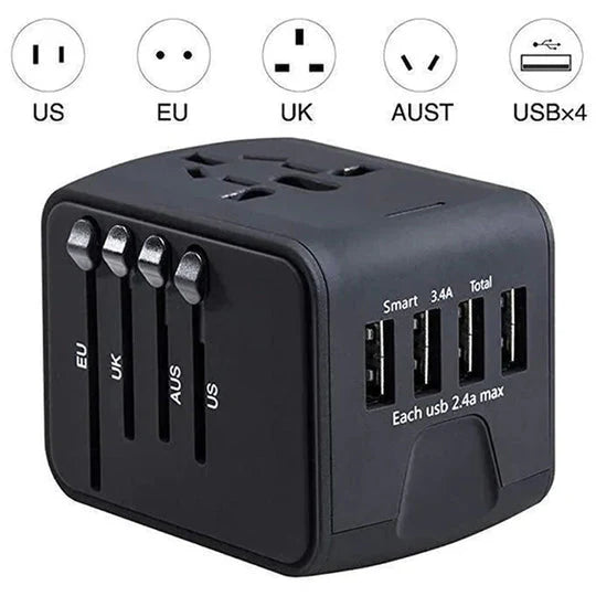 Universal travel power adapter all-in-one