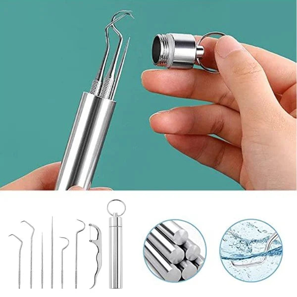 Set di stuzzicadenti in acciaio inox