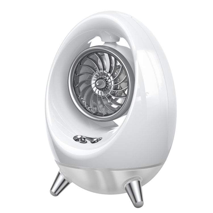 USB Mute Dual Spray Water Cooling Fan Ventilatore portatile da tavolo (bianco + argento)