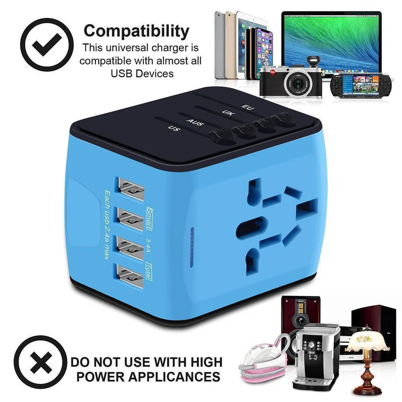 Universal travel power adapter all-in-one