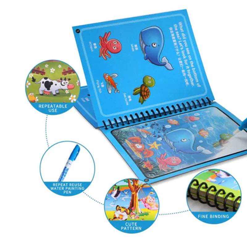 Libro da colorare con acqua magica - Luckintoys