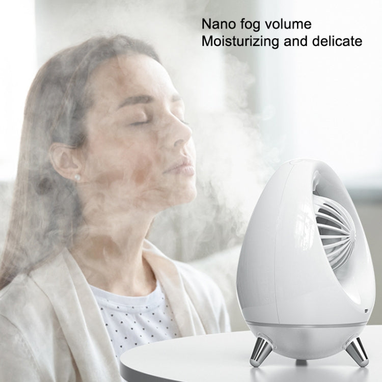 USB Mute Dual Spray Water Cooling Fan Ventilatore portatile da tavolo (bianco + argento)