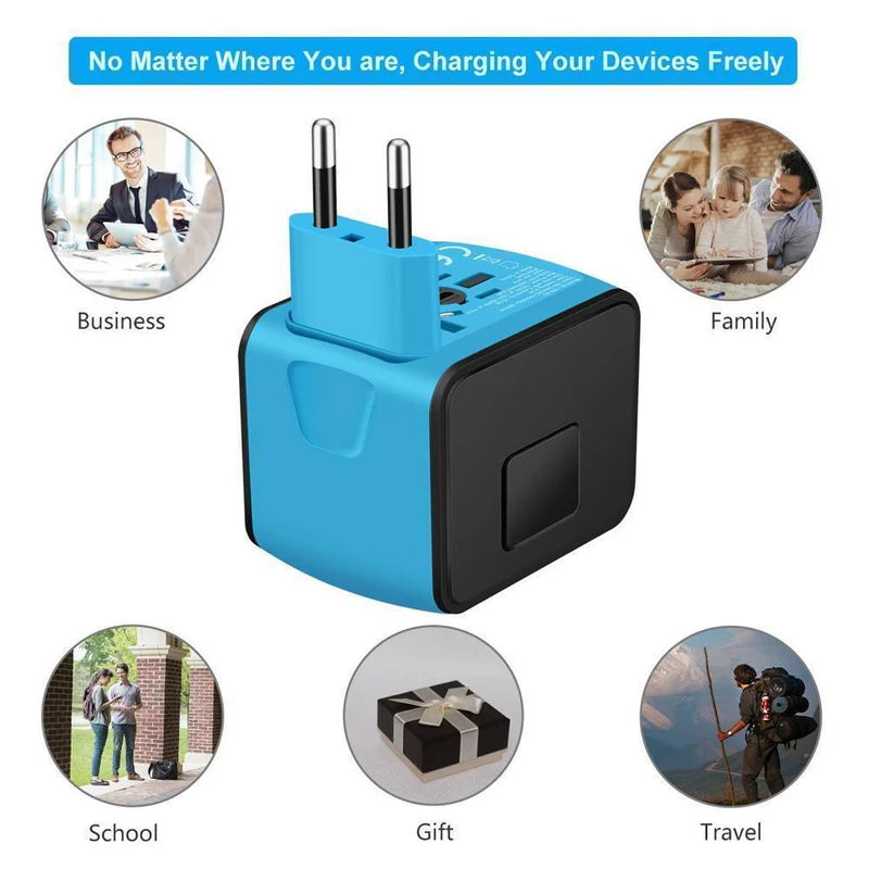 Universal travel power adapter all-in-one