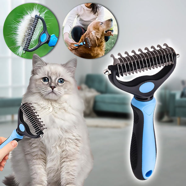 Spazzola a doppia faccia per rimuovere peli e sottopelo