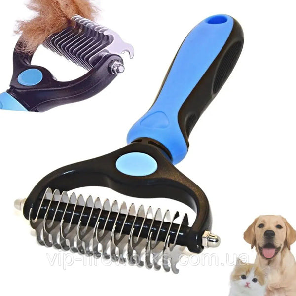 Spazzola a doppia faccia per rimuovere peli e sottopelo
