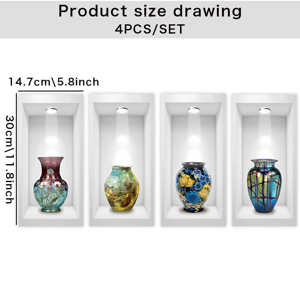 3D WALL STICKER ANCIENT VASE (PACK OF 4)