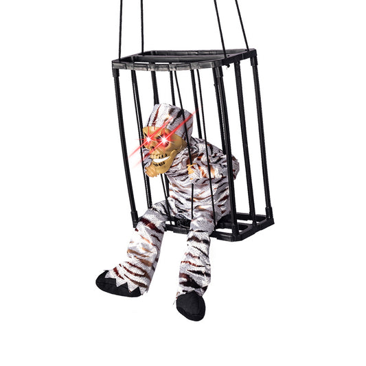 Occhi aperti d'argento - Gabbia per prigionieri fantasma Suono luminoso motorizzato può essere impiccato o trasportato - Luckintoys