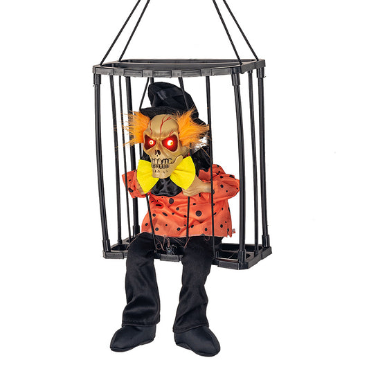 Il Clown Papillon - Gabbia per prigionieri Fantasma Suono luminoso motorizzato può essere impiccato o trasportato - Luckintoys