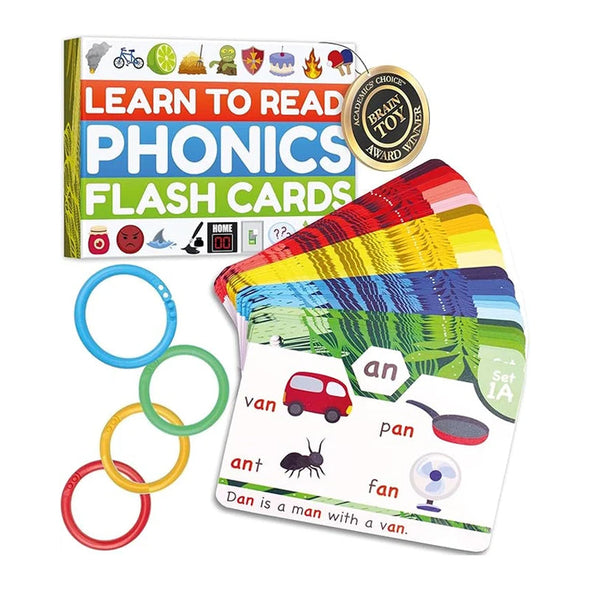 Schede flash di fonetica - Imparare a leggere in 20 fasi - Digrafi CVC Miscele di suoni di vocali lunghe - Luckintoys