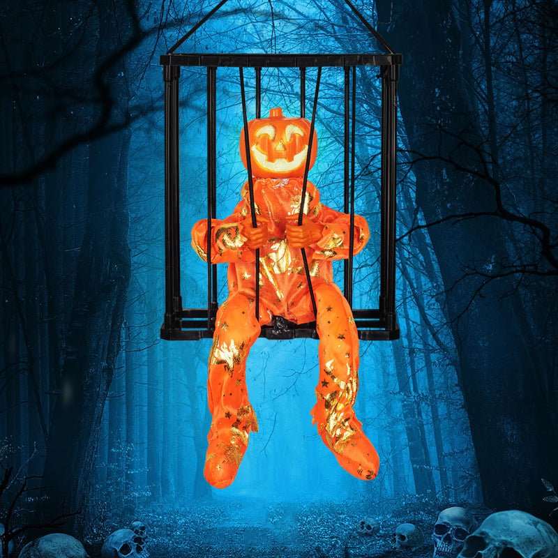 Cucurbit - Gabbia per prigionieri fantasma Suono luminoso motorizzato che può essere impiccato o trasportato - Luckintoys
