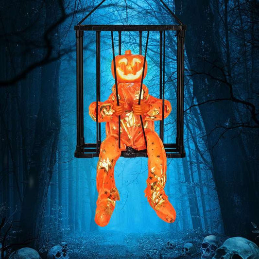 Cucurbit - Gabbia per prigionieri fantasma Suono luminoso motorizzato che può essere impiccato o trasportato - Luckintoys