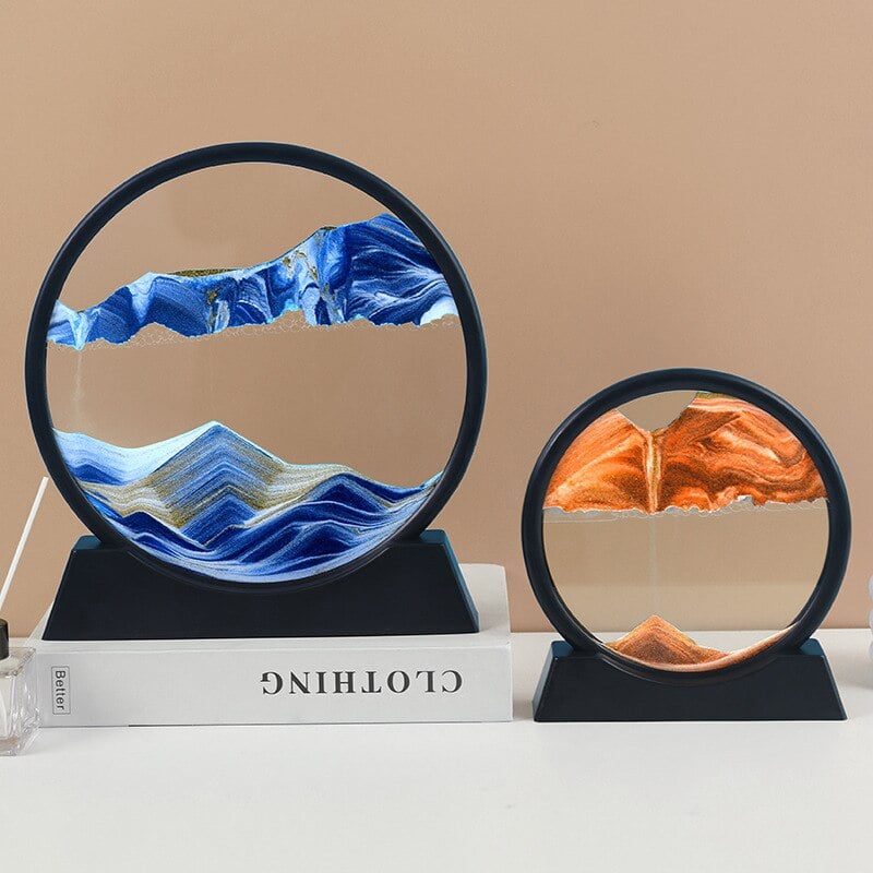 3D hourglass deep sea sand landscape