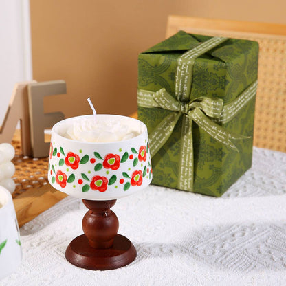Candela di fiori secchi in ceramica per aromaterapia