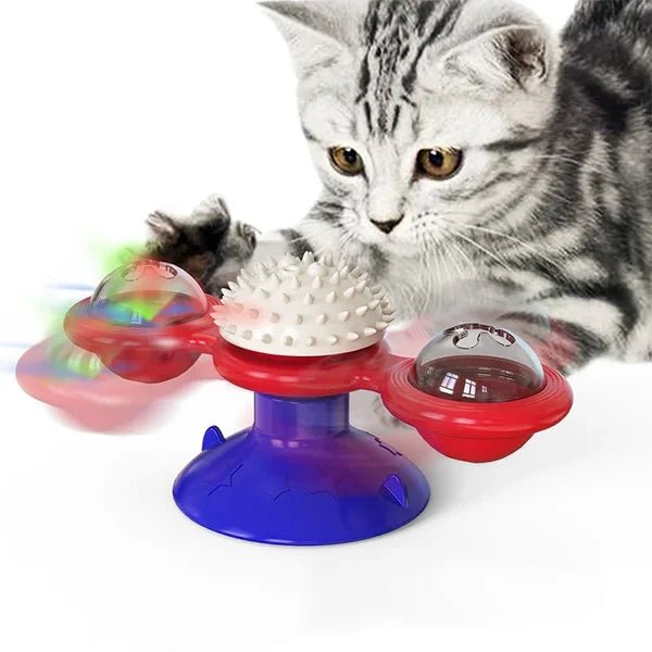 Engage Your Cat with Interactive Windmill Toys Infused with Catnip - Luckintoys